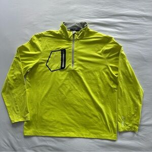 RLX RALPH LAUREN Quarter-Zip Performance Pullover | Size XL | Neon Lime